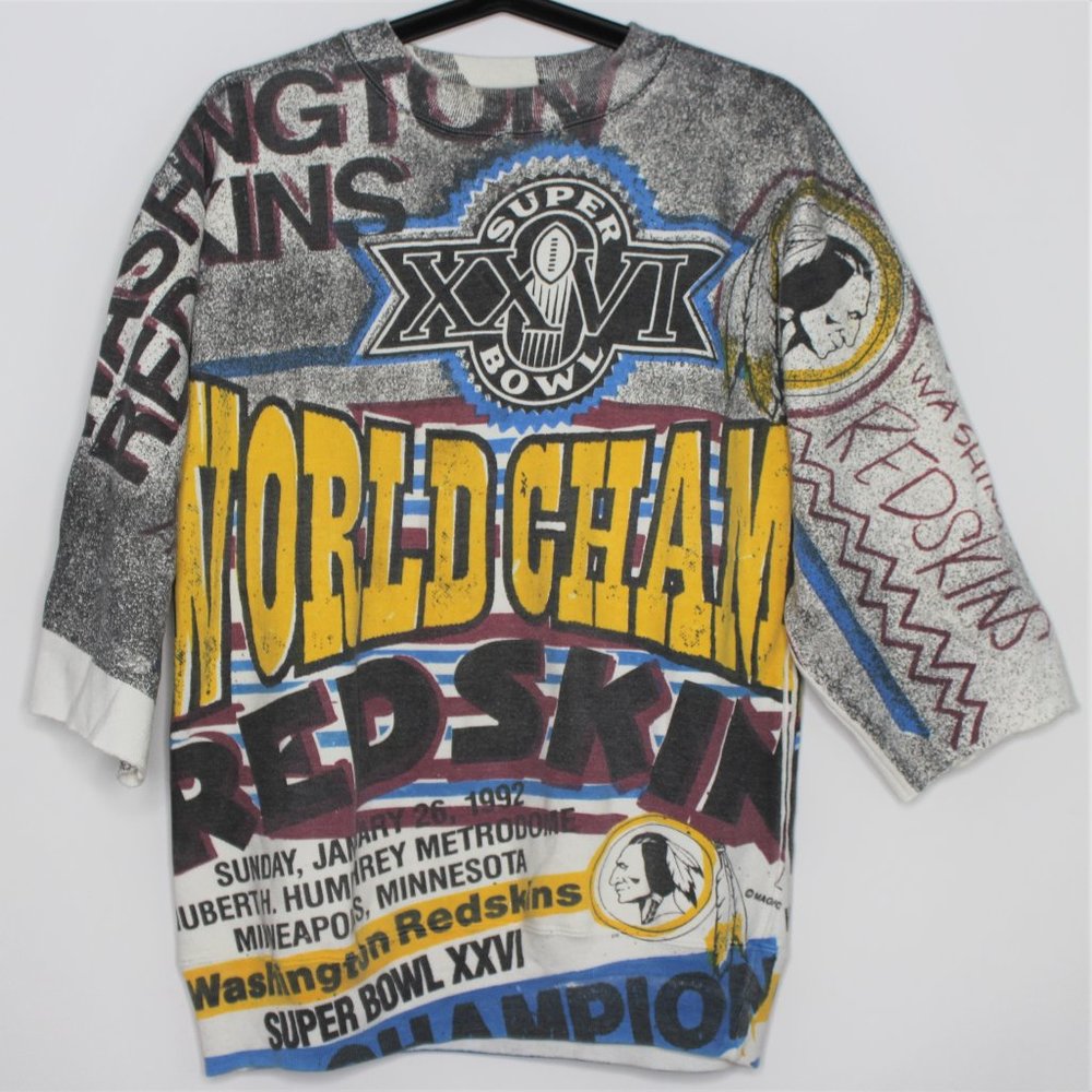 VTG 1992 Redskins 90's Spell Out Sweater M430 - Picture 1 of 3
